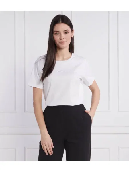 Calvin Klein Tricou MICRO LOGO alb