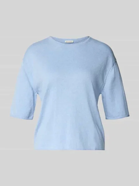 Oversized sweter z mieszanka bawełny i kaszmiru Tom Tailor niebieski