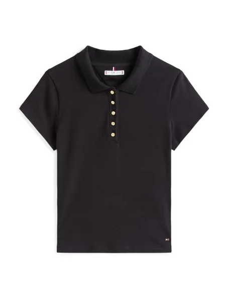 Tommy Hilfiger Tricou polo Gold Button negru