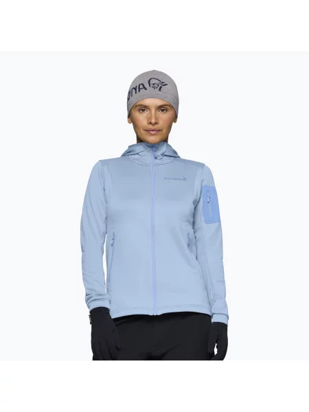 Bluză de trekking pentru femei NORRONA Falketind Stretch Hood cashmere blue/allure albastru