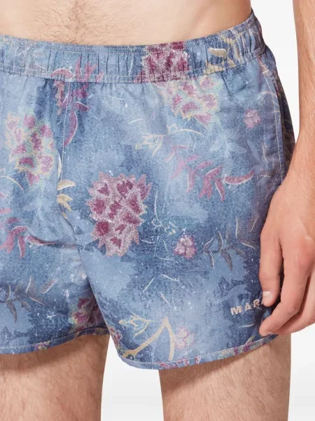Slip de baie Marant cu model floral cu imagine albastru