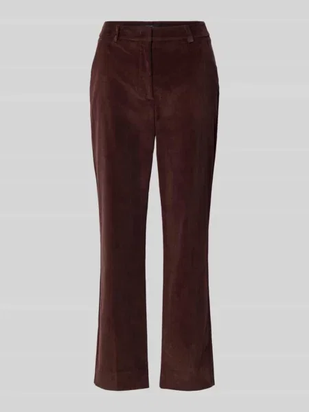 Spodnie capri z wysokim stanem ze sztruksu model ‘MARRUCA’ Weekend Max Mara bordowe