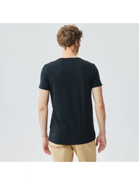 Lacoste футболка з V-вирізом чорна