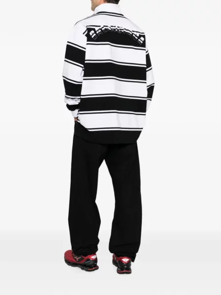 Tricou polo Balenciaga cu autograf alb