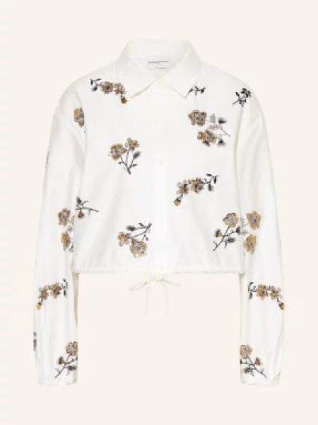 Claudie Pierlot Bluzka Z Kamieniami Ozdobnymi I Cekinami weiss biała