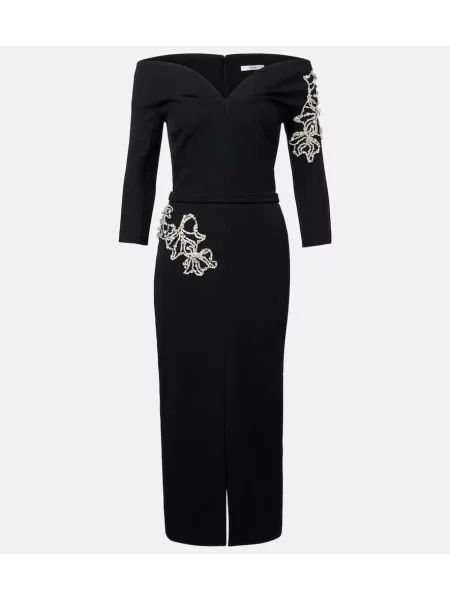 Rochie midi Safiyaa de cristal până la genunchi de costum negru