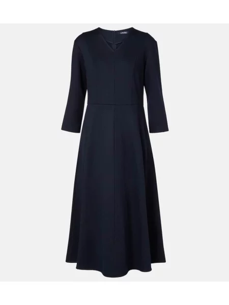Sukienka midi S Max Mara do kolan garniturowa niebieska
