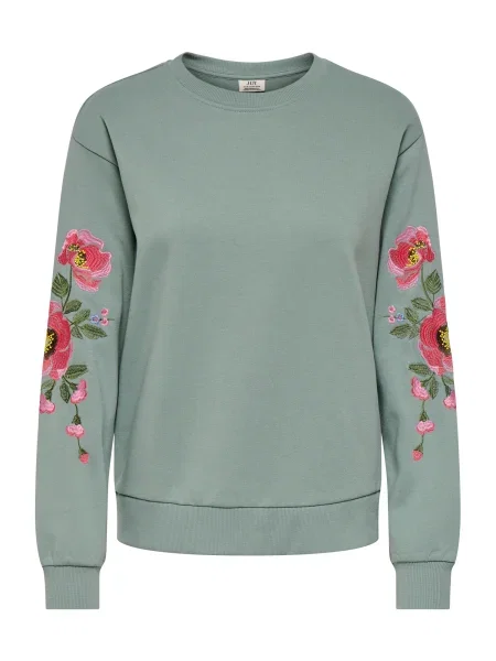 JDY Mikina JDYPARIS / pastelovo / ružová / malinová zelená