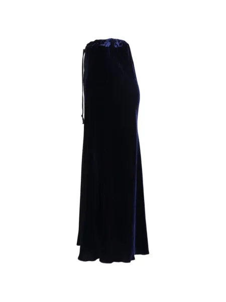 Fusta maxi Forte_forte de catifea cu cordon albastru