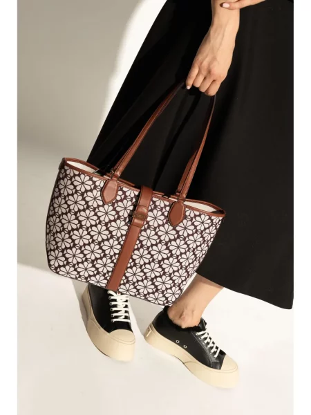 Geantă Kate Spade cu model floral din jacard roșu