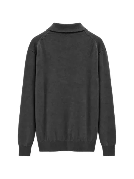 Lung tricou polo Costumein gri