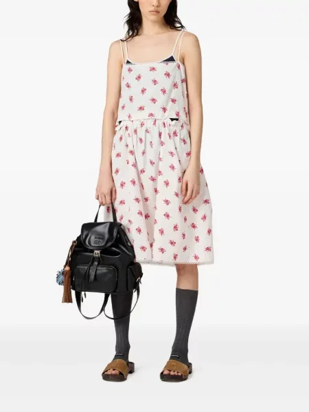 Rochie Miu Miu din poplin de costum alb