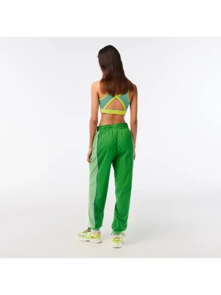 Lacoste Spodnie Dresowe Z Efektem Perforacji zielone