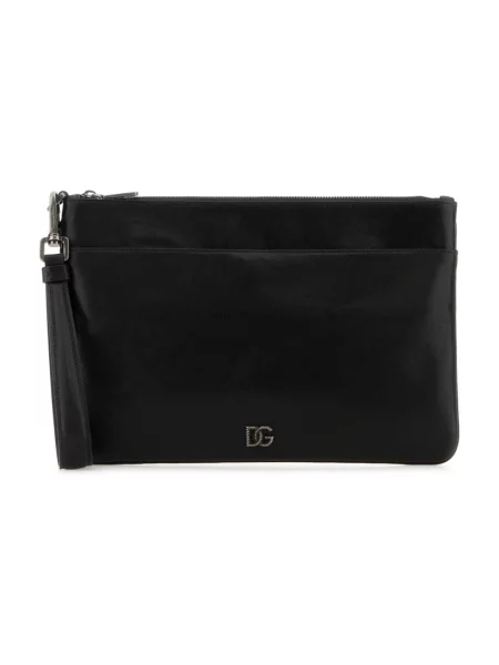 Torba Dolce And Gabbana skórzana z logo czarna