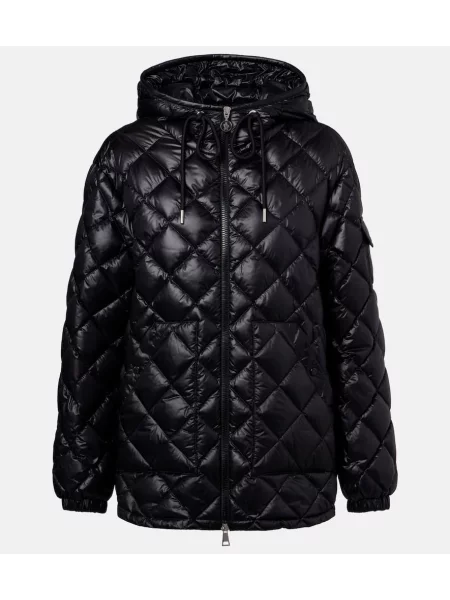 Pikowana kurtka puchowa Moncler czarna