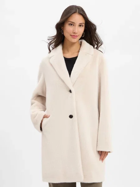 Rofa kurtka ze sztucznego futra Kobiety jednolity 40 biały