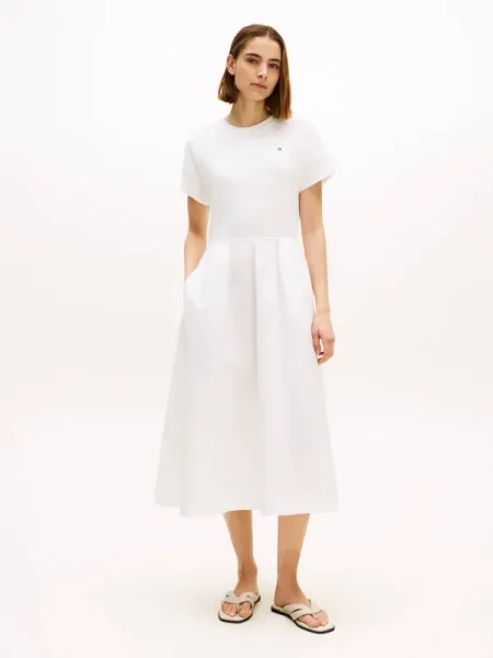 Tommy Hilfiger Rochie CODY MIX MEDIA bej