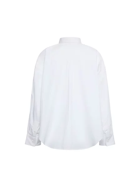 Decupat bluză Calvin Klein Jeans din poplin alb