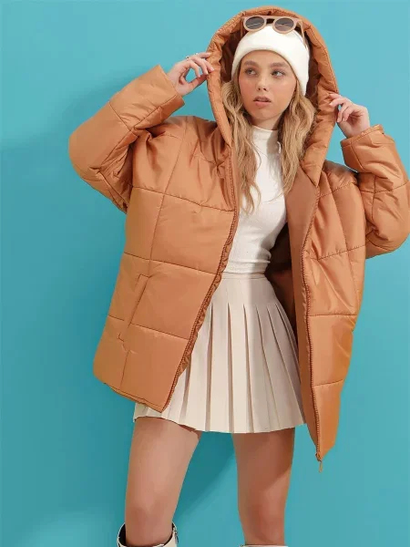 Trend Alacati Stili Зимова куртка Світло-коричневий коричнева