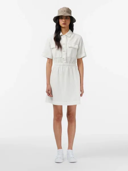 Платье мини Lacoste бежевое