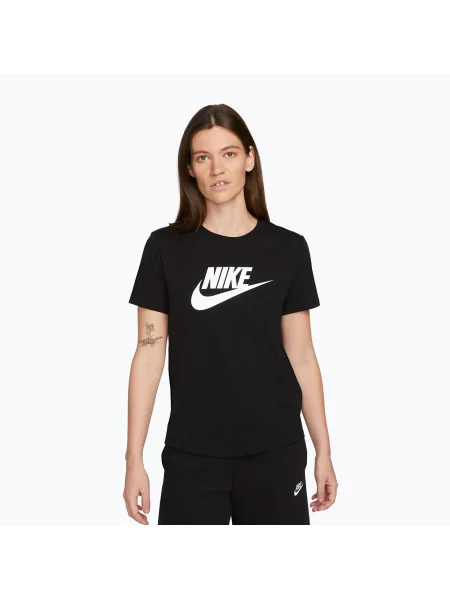 Tricou pentru femei Nike Sportswear Club Essentials Logo black/white alb
