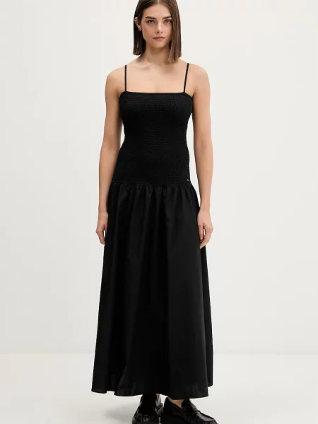 Tommy Jeans rochie evazată din negru