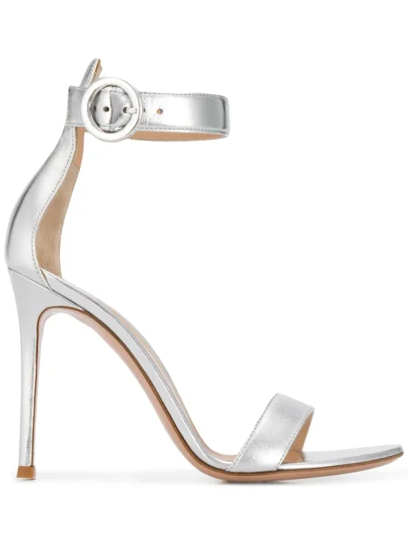 Sandale Gianvito Rossi din piele argintiu