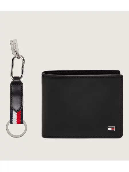 Tommy Hilfiger Pénztárca és kulcstartó szett Mini Cc Wallet & Key Fob fekete