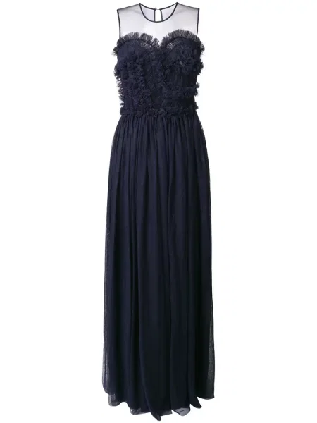 Rochie maxi P.a.r.o.s.h. fără mâneci evazată albastru