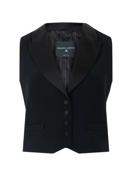 Vestă Ermanno Scervino din satin cu rever negru