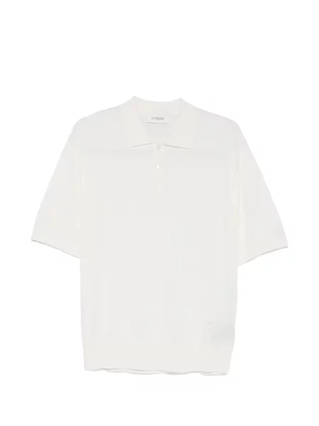 Поло тениска Laneus бродирана бяло