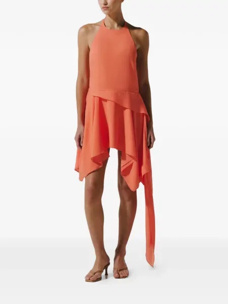 Rochie Baobab asimetrică cu gât halter portocaliu