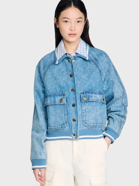 Джинсова куртка Sandro блакитна