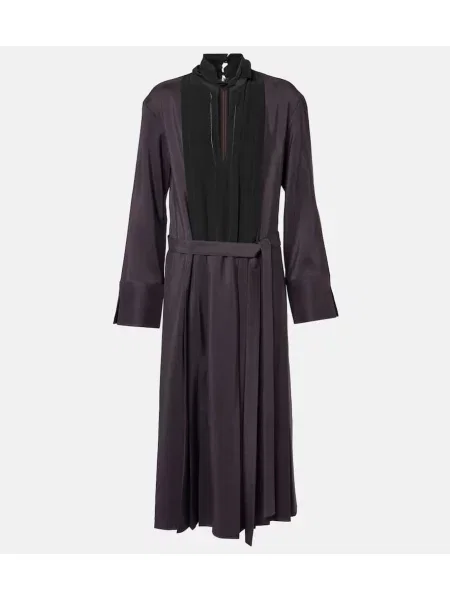 Rochie midi Joseph de lână plisată până la genunchi violet