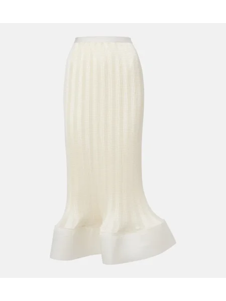 Fustă midi Simkhai tricotate cu volane până la genunchi negru