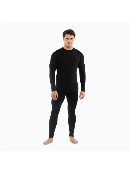 Set de lenjerie termoactivă pentru bărbați Viking Meriboo Base Layer black negru