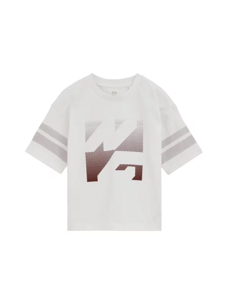 WE Fashion Póló borvörös fehér