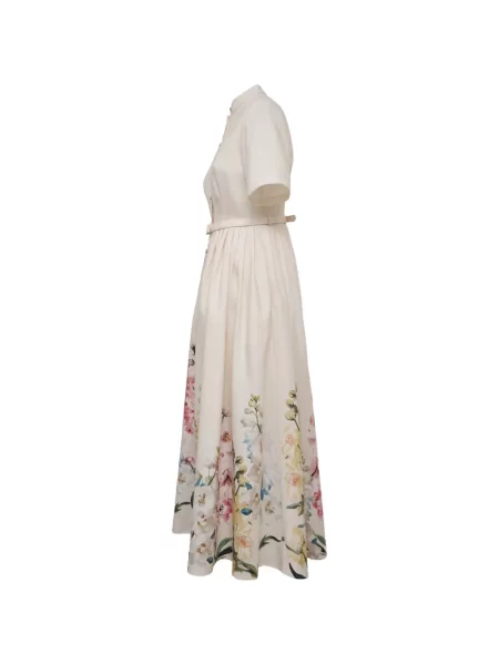 Rochie midi Leo Lin cu model floral cu imagine alb