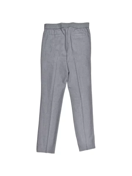 Pantaloni Brunello Cucinelli de lână cu cordon gri
