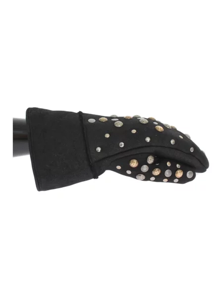 Rękawiczki Dolce And Gabbana wełniane casual czarne