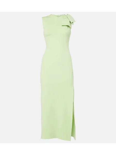 Rochie midi Roland Mouret cu funde până la genunchi de costum verde