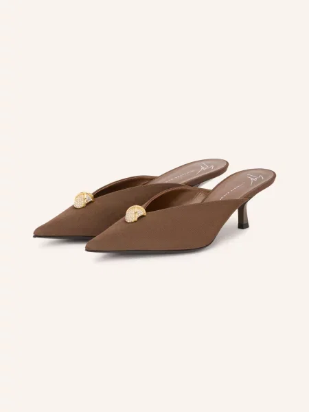 Giuseppe Zanotti Design Mules Raquel S Ozdobnými Kamínky / zlatá hnědá
