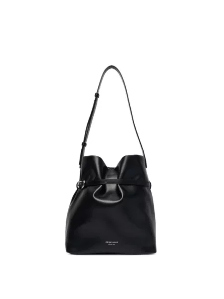 Emporio Armani torebka shopper skórzana czarna