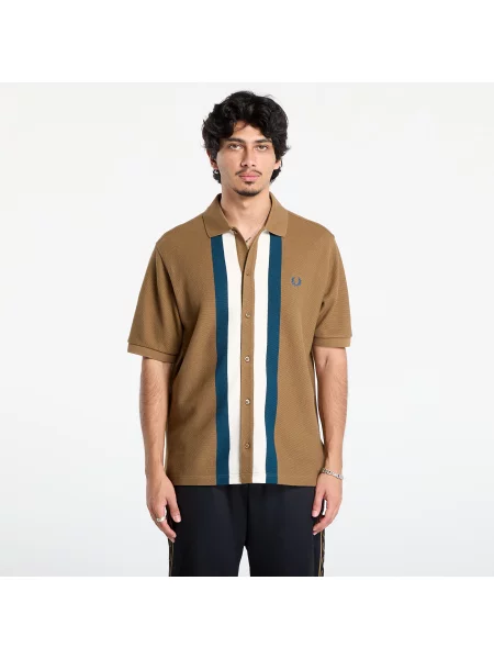T-shirt FRED PERRY Panelled Button Through Polo S Shaded Stone L