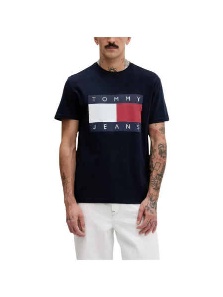 Tommy Jeans Tričko marine / červená / bílá modrá