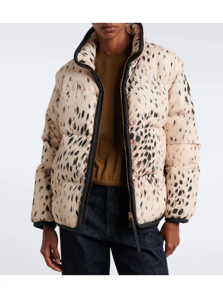 Geacă cu puf Moncler cu imagine bej