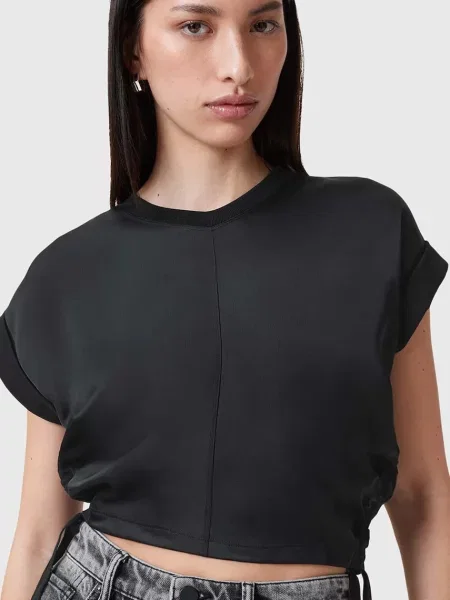 Блузка AllSaints MIRA SATIN однотонна чорний