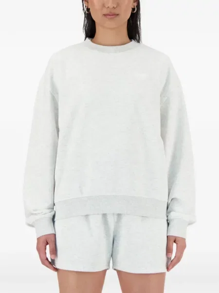 Pantaloni New Balance cu decolteu rotund alergare cu autograf gri