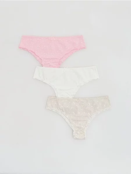 Reserved Chiloți brazilieni cu model set de 3 roz