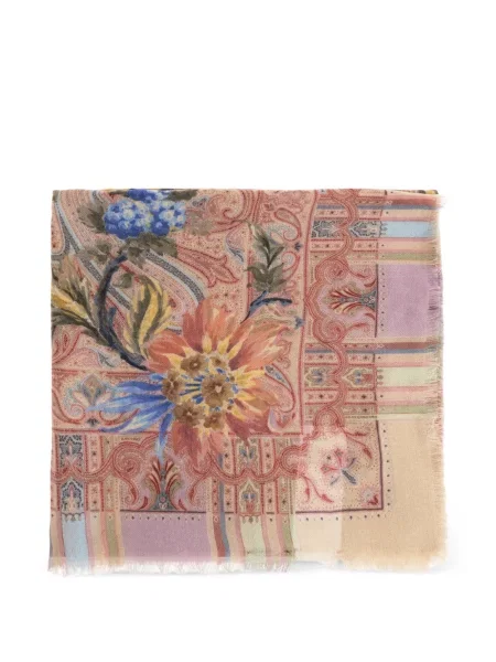 Fular Etro cu model floral cu imagine